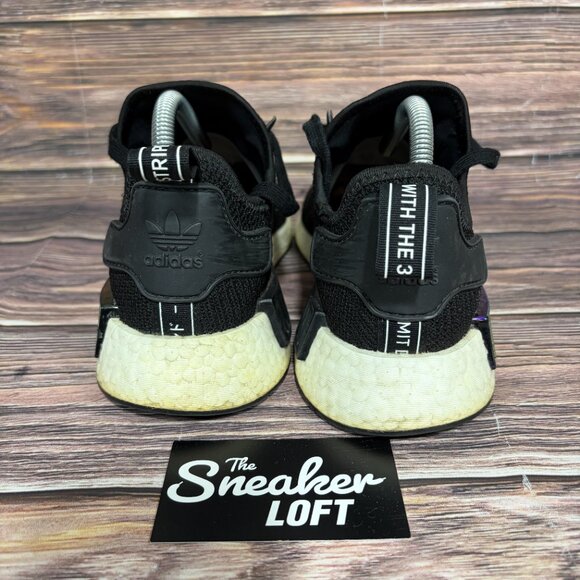 Adidas NMD R1 Black Gold Metallic Women's Athletic Training Shoes Size 8 - Picture 4 of 8
